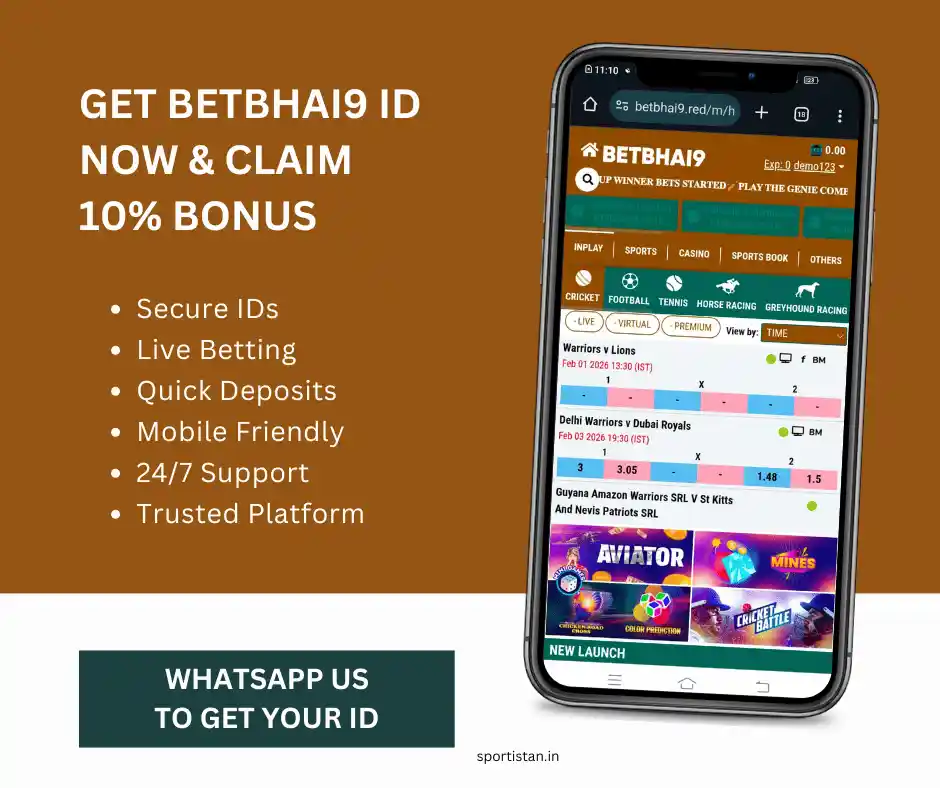 Get Betbhai9 ID now & Claim 10% Bonus