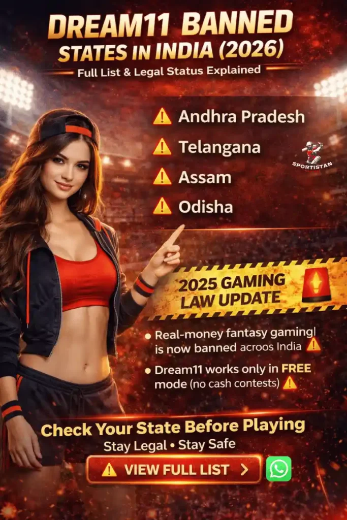 Dream11 Banned States in India